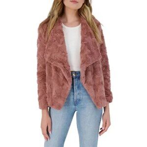 BB Dakota Come Cozy Faux Fur Coat in Rose Taupe NEW